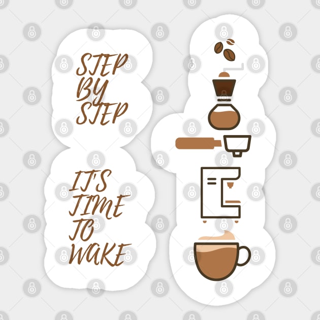 ITS COFFEE TIME Sticker by Qurax